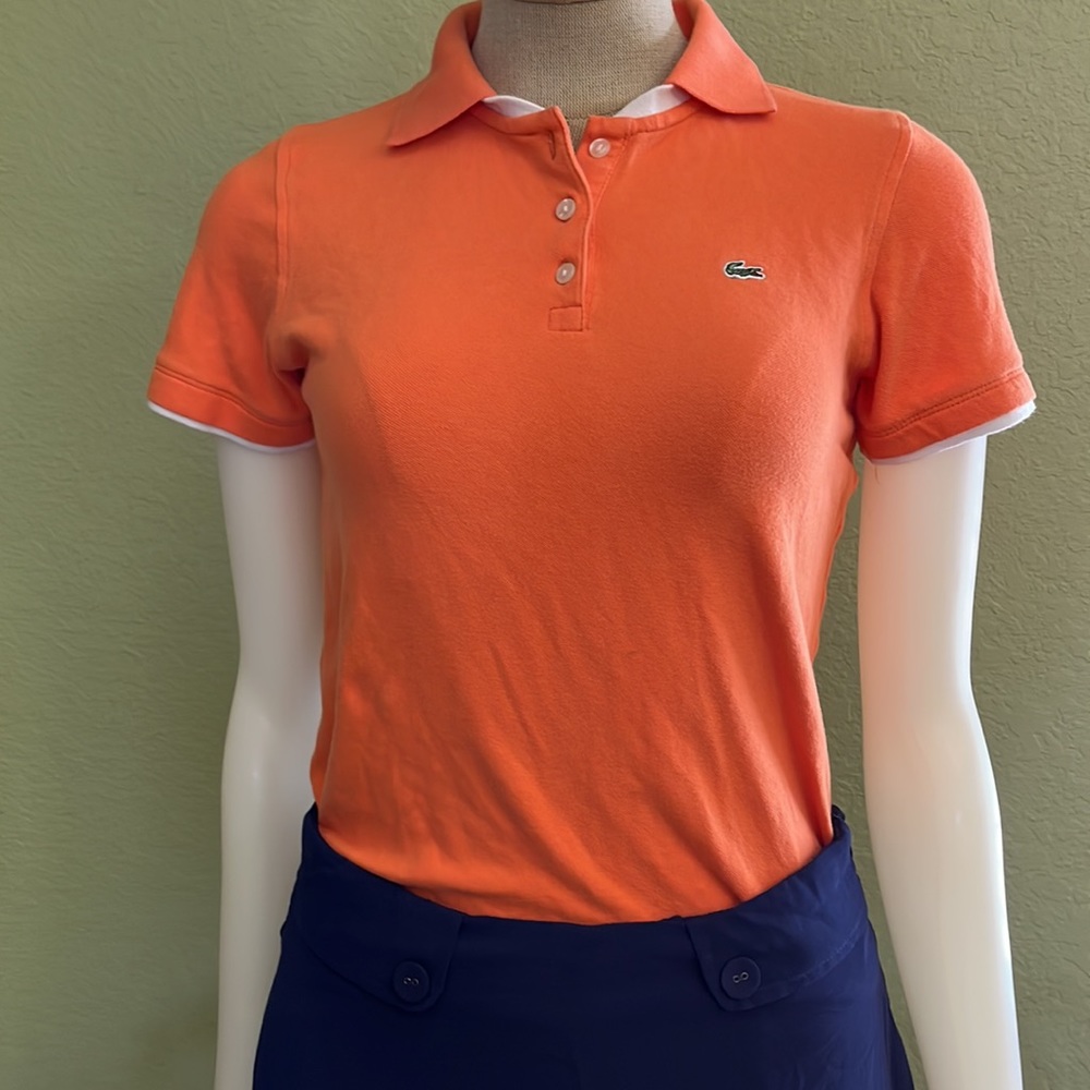 Stretch Lacoste orange polo - Picture 2 of 2